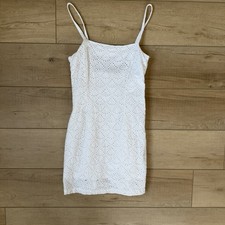 Urban Outfitters White Eyelet Embroidered Mini Dress Cutout Back Boho Indie S