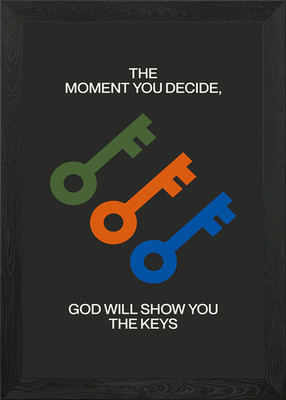 Motivational Keys Framed Wall Art Poster Canvas Print Picture