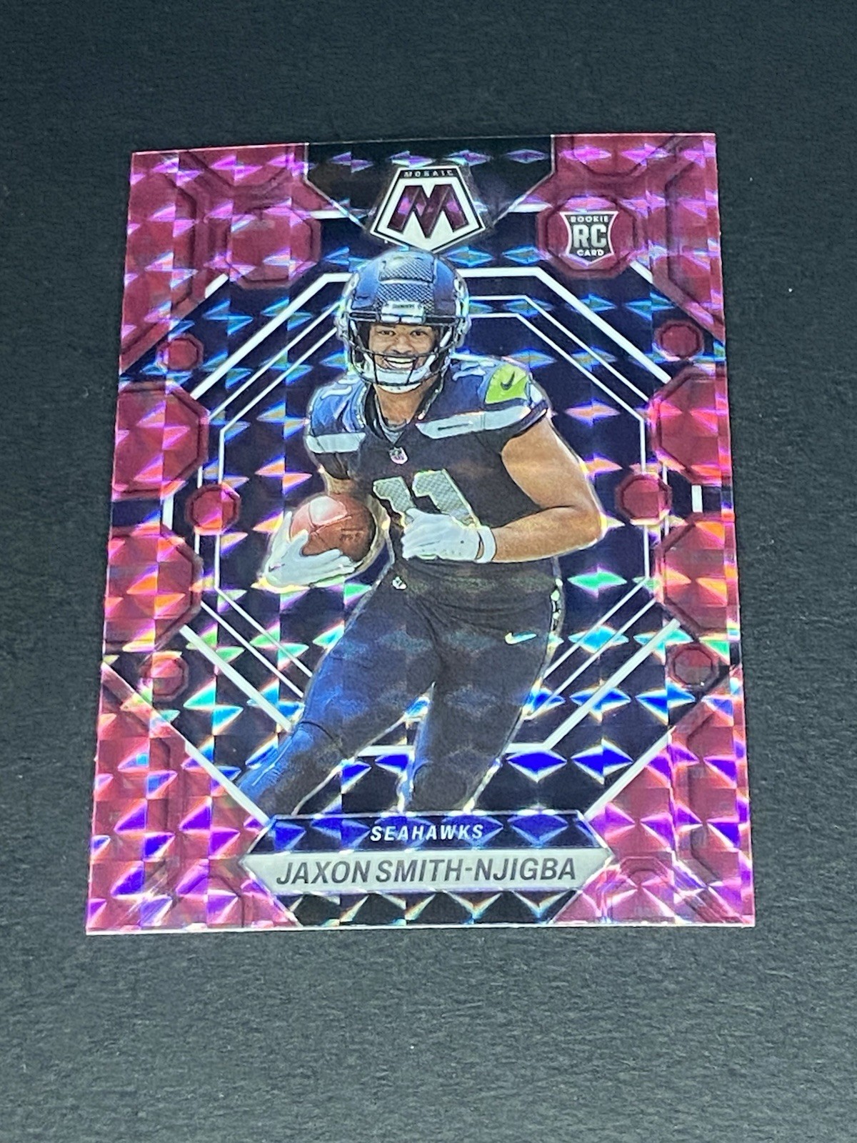 Jaxon Smith-Njigba RC 2023 Mosaic #331 Camo Pink Mosaic Prizm WR1 Seahawks