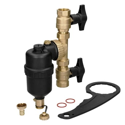 LUXEBATH Schlammabscheider Magnetabscheider mit Absperrventilen 1" auf 3/4" Magnet Filter