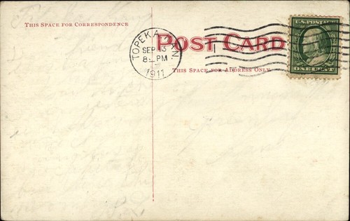 Topeka Club, Topeka, KS 1911 Shawnee County Kansas Postcard - Picture 2 of 2