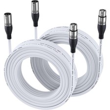 50ft XLR Microphone Cable Set, Tangle-Free PVC for Reliable Connection