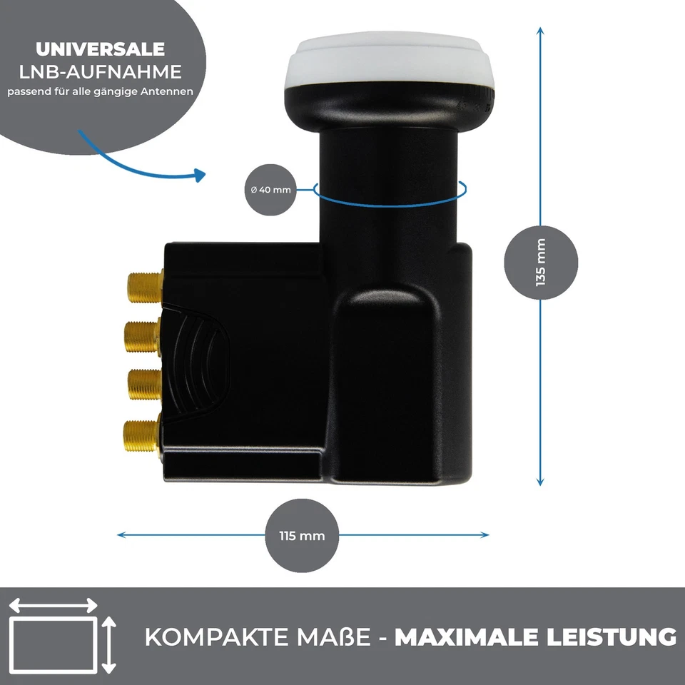 PremiumX DELUXE Quattro LNB SAT für Multischalter LNC LMB HD TV UHD 4K - Bild 4 von 4
