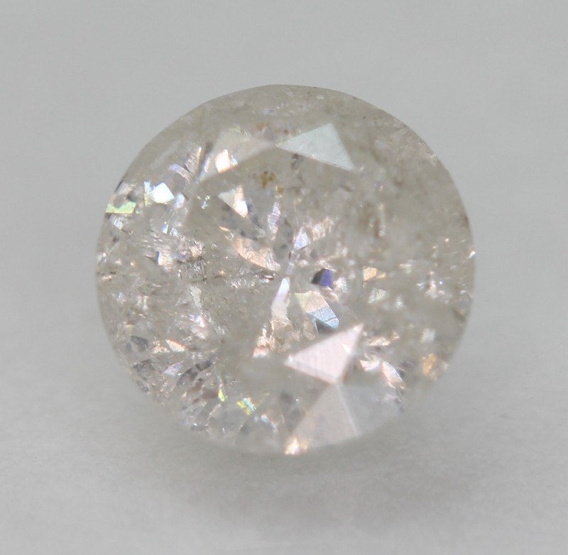 0.60 Carat H Round Brilliant Natural Enhanced EARTH MINED Loose Diamond 5.26mm