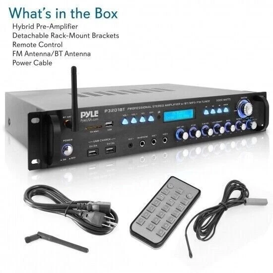 Pyle Multi Channel Bluetooth Preamplifier Receiver, Pro Audio, 3000 Watt P3201BT - Image 2 of 4