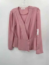 Pre-Owned Elodie Pink Size Medium Long Sleeve Blouse