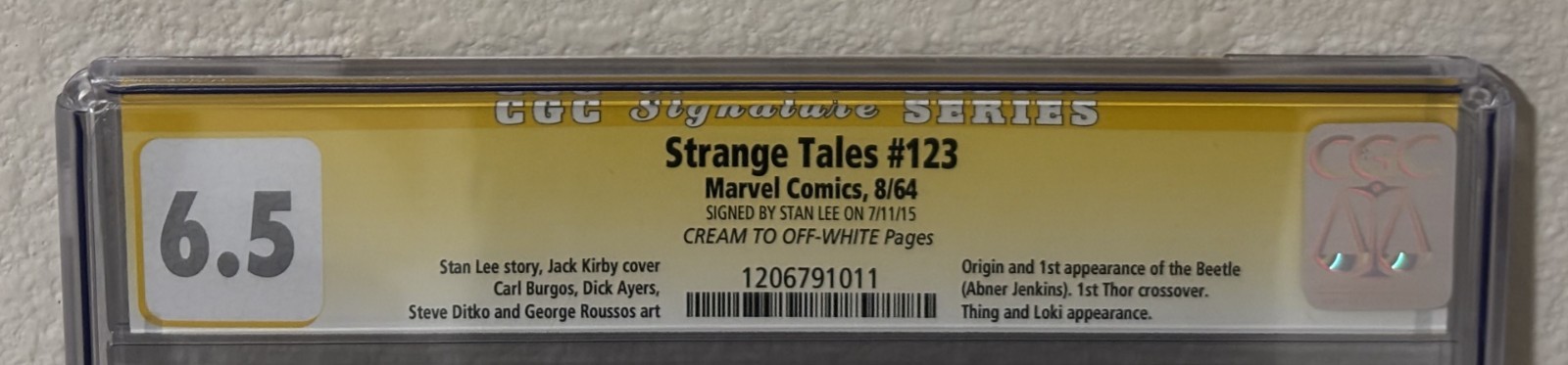 Strange Tales #123 CGC 6.5 SS Signed Stan Lee 1st Thor Crossover Only 13 signed thumbnail 4