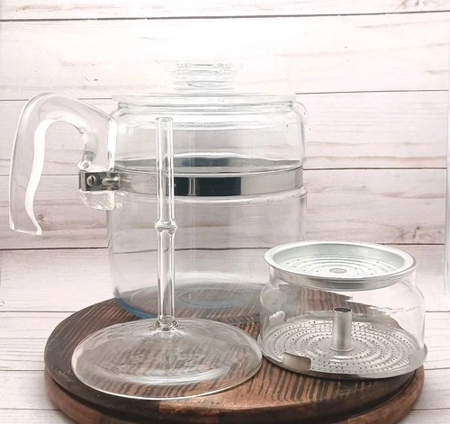 Vintage ~PYREX~ Flameware ~ 6 Cup Glass Coffee Pot Percolator #7756 B Complete