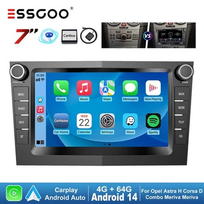 Android 14 Carplay Autoradio GPS Nav 4+64G Für Opel Zafira Vivaro Corsa C Astra - Bild 1 von 4