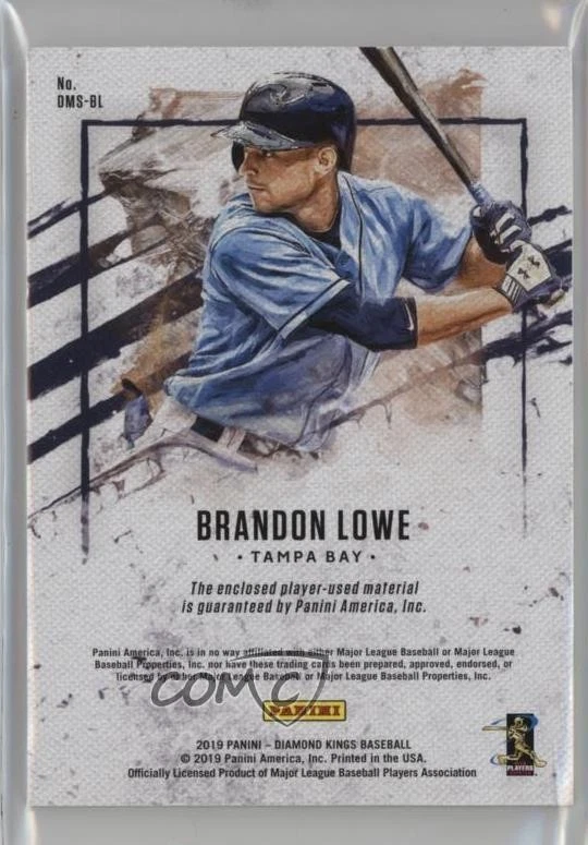 2019 Panini Diamond Kings DK Materials Holo Blue /25 Brandon Lowe Rookie RC - Image 2 of 2