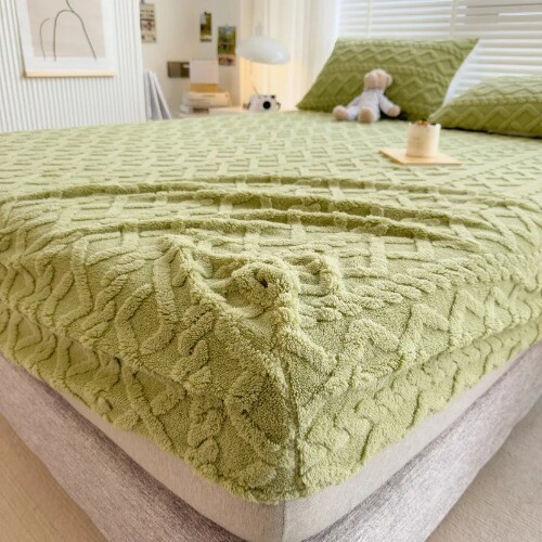 Spannbettlaken Winter Warm Matratzenschoner Bezug für Schlafzimmer Zuhause Bettbezug - Bild 17 von 30