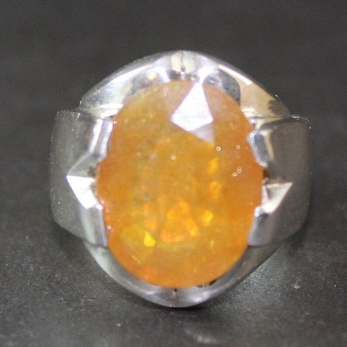 Natural Oval Cut Deep Yellow Sapphire Handmade 925 Sterling Silver Ring - Picture 7 of 9