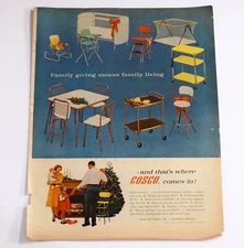 Vintage Cosco Christmas Print Ad c1960 Mid Century Furniture