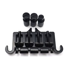 4 String Bass Bridge Zinc Alloy 3 Point Bass Tailpiece Replacement Parts Black