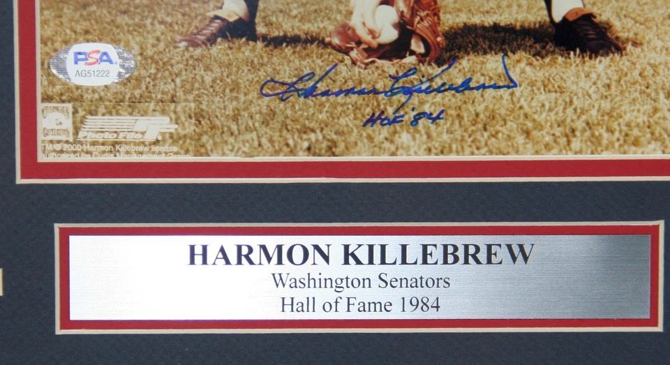 Harmon Killebrew Washington Senators HOF Autographed 8x10 Photo Framed PSA/DNA - Image 2 of 4