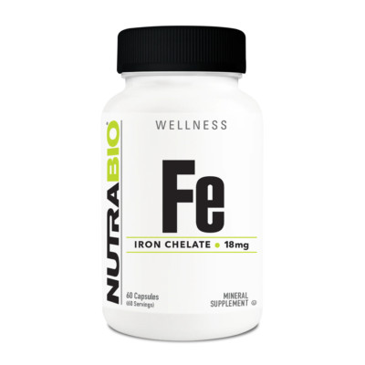 NutraBio - Iron Chelate (18mg) - 60 Capsules
