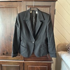 Wool Black Blazer One Button 6