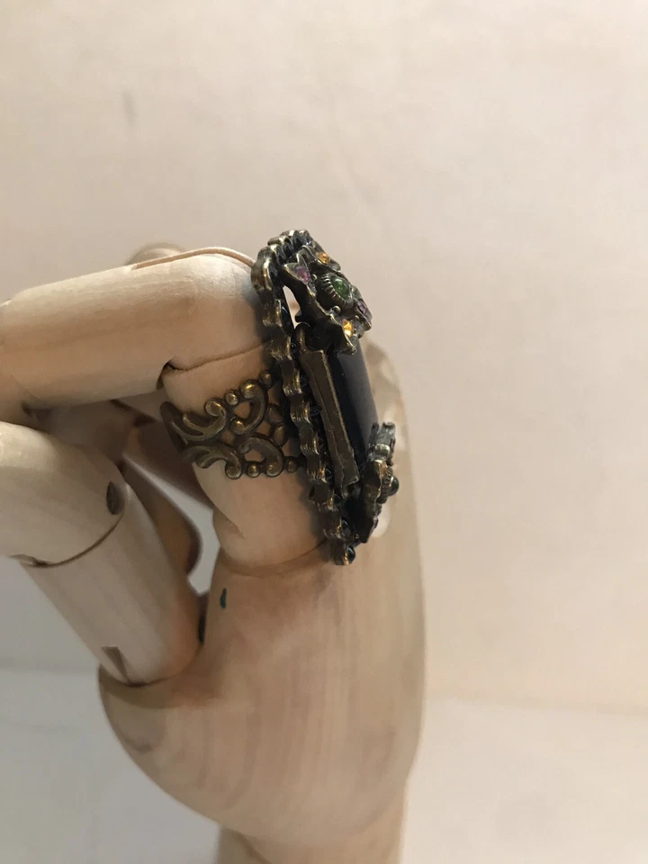 Anillo de piedra negra vintage Ollipop EE. UU. Sweet Romance para mujer Foto 4 de 4