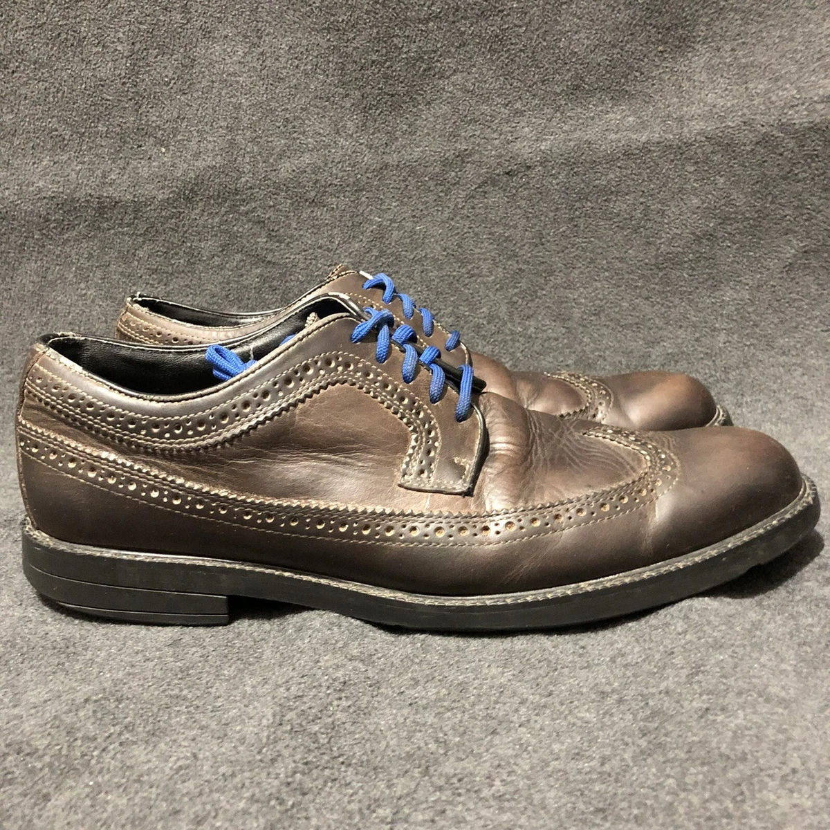 Rockport Shoes Mens 9.5 Adiprene by Adidas Brown Leather Brogue Wingtip Oxford