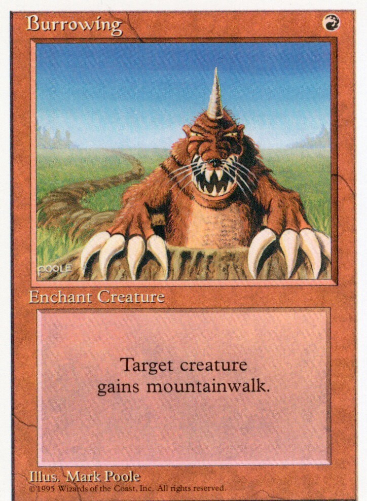 1X BURROWING RED 4TH FOURTH EDITION MTG MAGIC LP X1 (yourdeckbuilder)