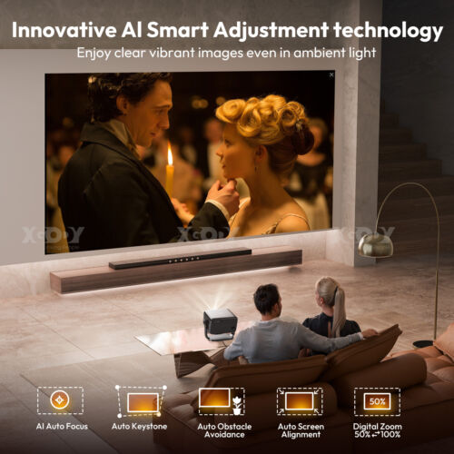 Smart 4K Projector 25000LMS 3D WiFi AutoFocus Video Home Theater 350" Display US - Picture 3 of 12