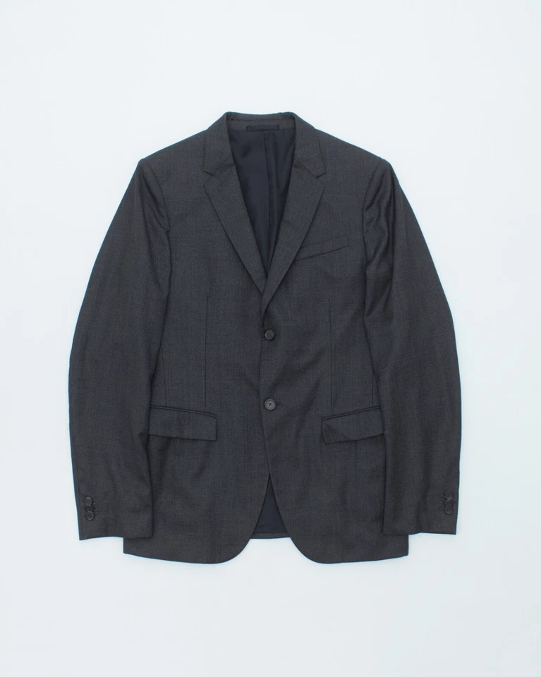 Blazer Jil Sander Gris Lana IT48 Italia Minimalista Sastrería Informal Tranquilo Lujo Foto 3 de 4