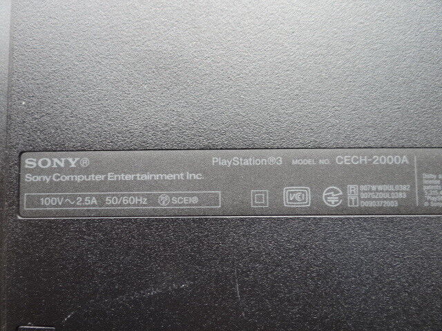 PS3 Charcoal Black CECH 2000A 120GB Console only Sony PS3 Charcoal Black CECH 2000A 120GB Console only Sony