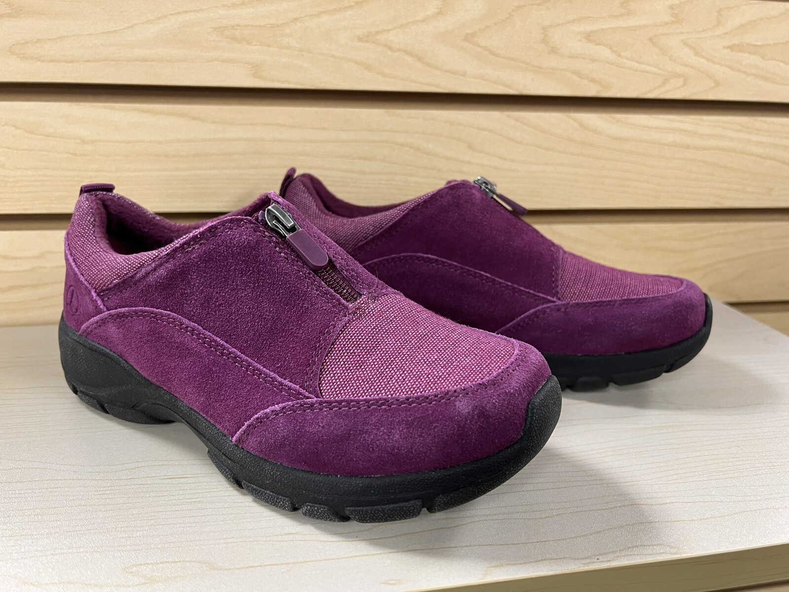 Lands' End All Weather Insulated Suede FrontZip Moc Shoes Women 7.5 B