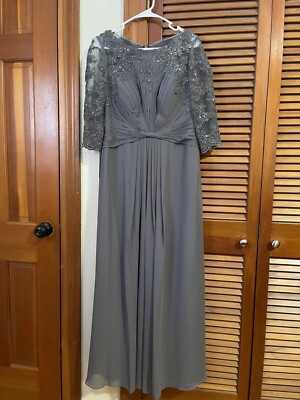 steel grey mother of the bride dress Cicinia Steel Grey Mother Of The Bride Dress With Sleeves Long Chiffon Sheath Layered