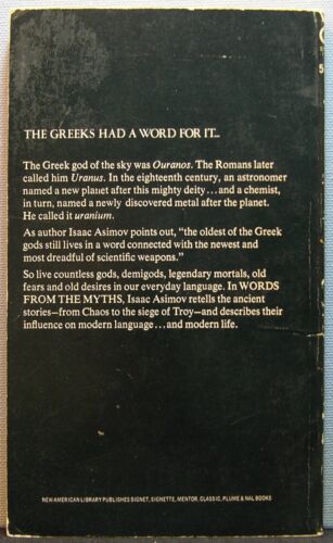 Asimov, Isaac - Words from the Myths PB 1969 Good - Picture 2 of 3