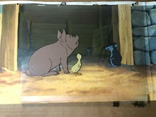 Charlotte's Web Original Production Cel and PAN Master background obg  Wilbur