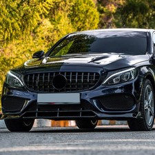 PANAMERICANA GT STYLE GLOSS BLACK FRONT GRILLE FOR 2015-18 MERCEDES C-CLASS W205