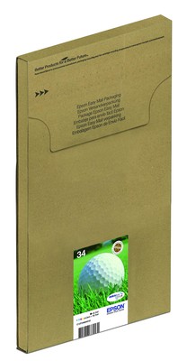 Epson 34 Golfball Genuine Multipack, Eco-Friendly Packaging, 4-colours DURABrite