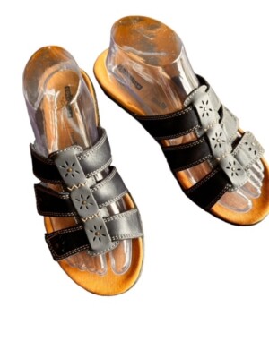 Clarks Collection Navy Blue Leisa Spring Sandals Size Womens