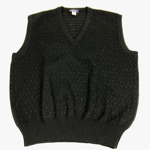 Mark Shale Knit Sweater Vest Golf Men Large Pure New Wool Pullover V Neck VTG - Picture 1 of 7