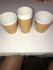 Vintage  Atomic Starburst Plastic MCM Tumbler  Mustard Cups USA Insulated  