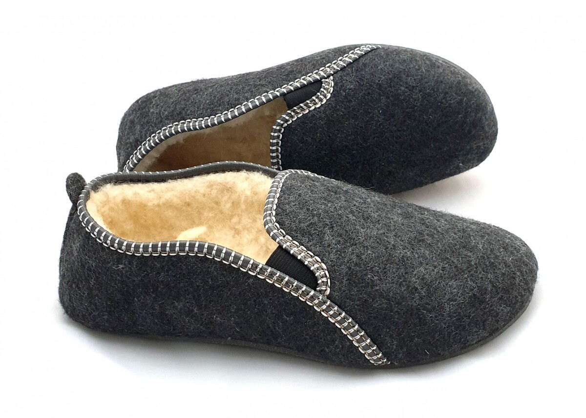 Produktbild von Herren Filzpantoffeln Hausschuhe Wolle Gefüttert Pantoletten Pantoffeln Winter
