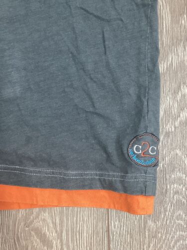 Carbon 2 cobolt L men's button shirt gray orange cotton short sleeve - Picture 3 of 5