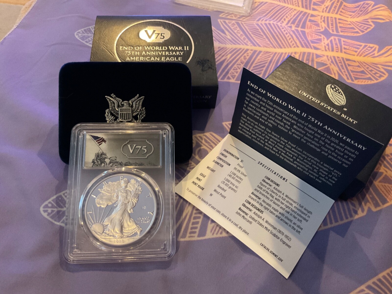 2020 W V75 WWII SILVER EAGLE V75 PCGS PR70 FIRST STRIKE eBay