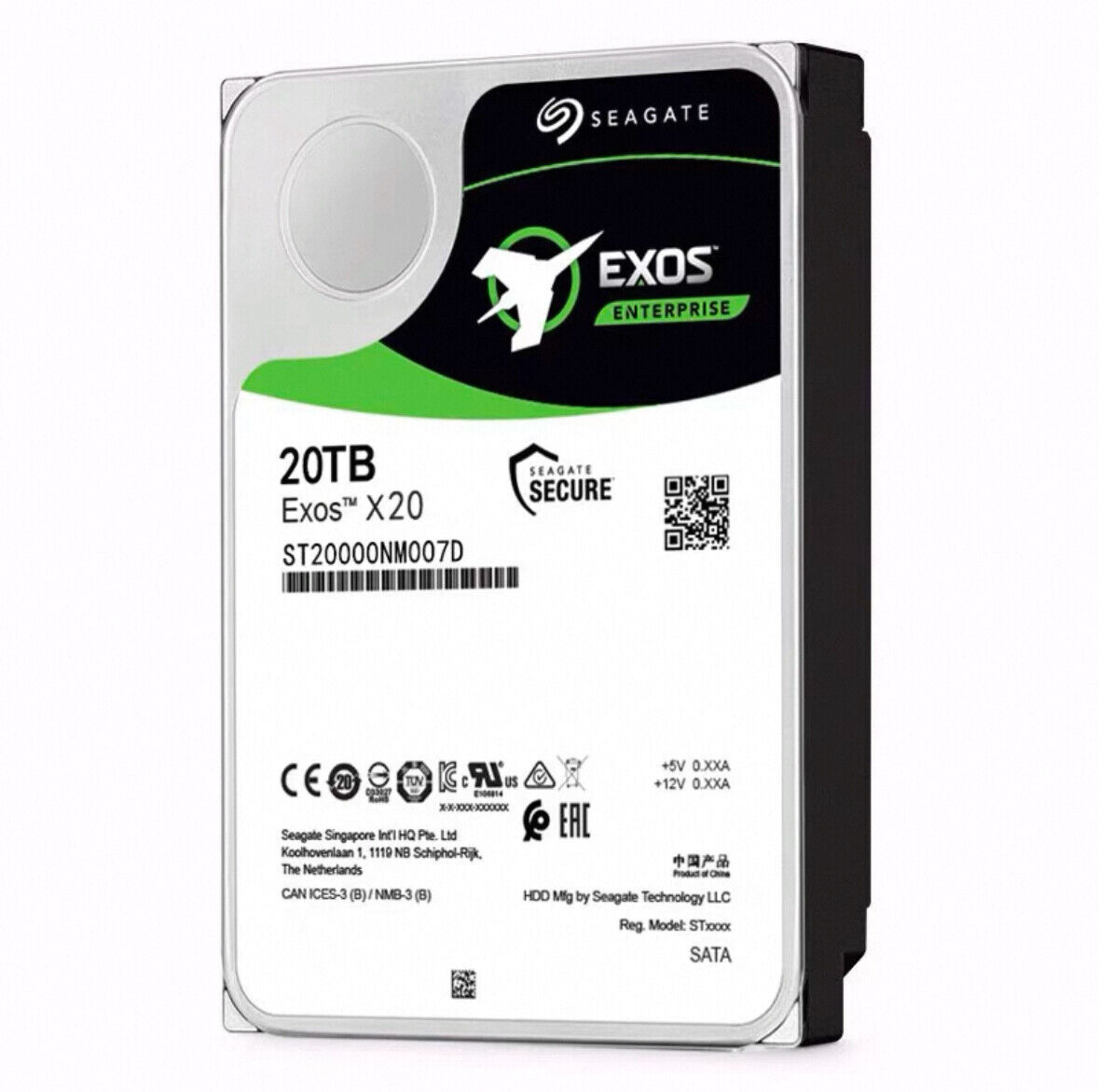 Seagate Exos X20 20TB 7.2K 512e 4Kn SATA 6Gb/s 3.5