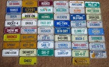 Vintage 1984 Post Cereal Wheaties Miniature Bike State Metal License Plate Sign