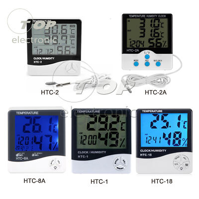 LCD Thermometer Hygrometer Weather Station Temperature Humidity Desk Clock