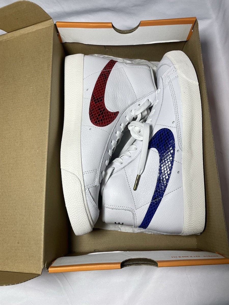 【本物保証 /関税・送料無料】NIKE BLAZER MID Nike Blazer Mid 77 Red Blue Snakeskin Swoosh Mens Size 8.5