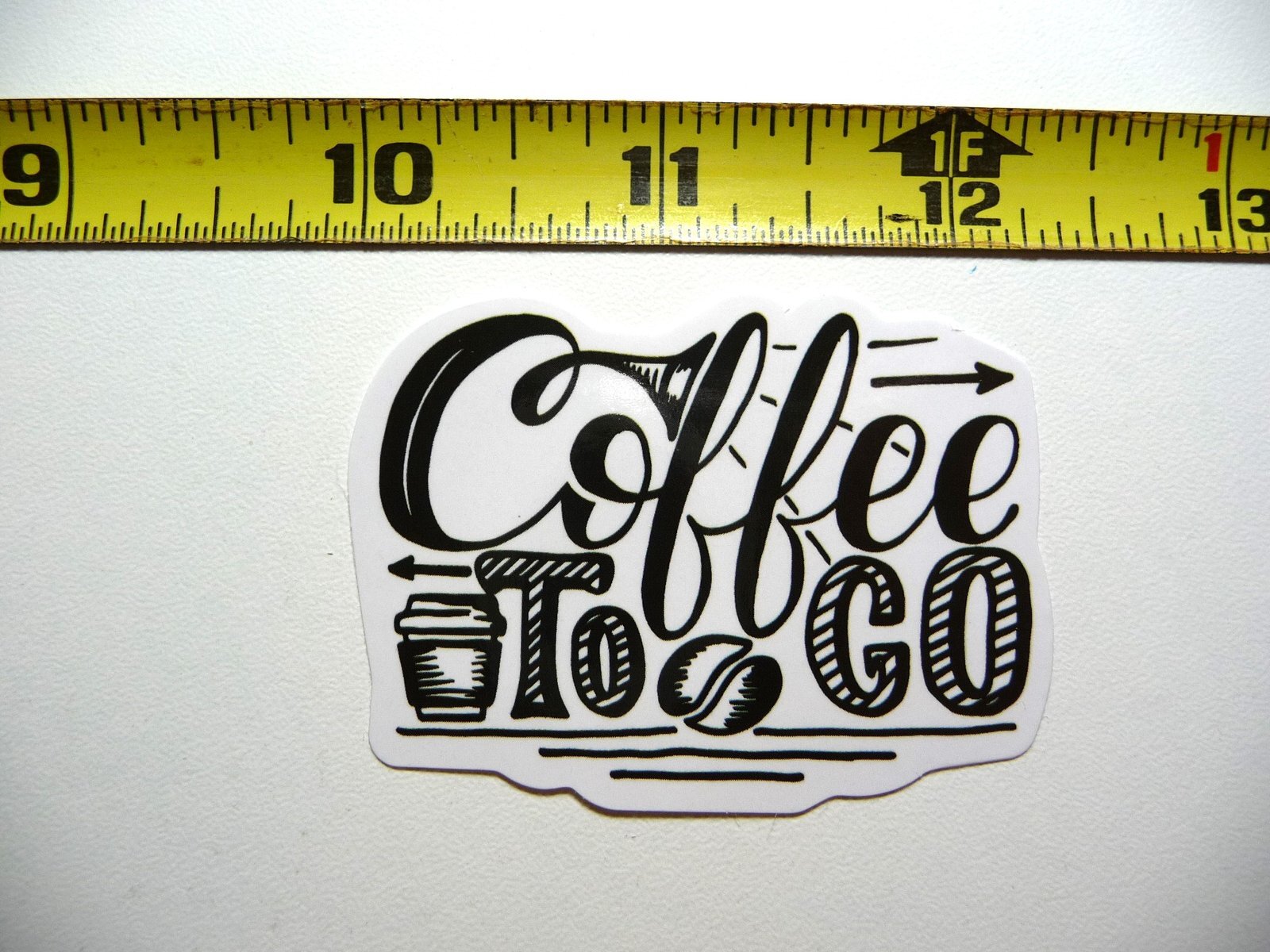 COFFEE BEAN CUP TO GO DECAL STICKER BEVERAGE MORNING WAKE UP FUN