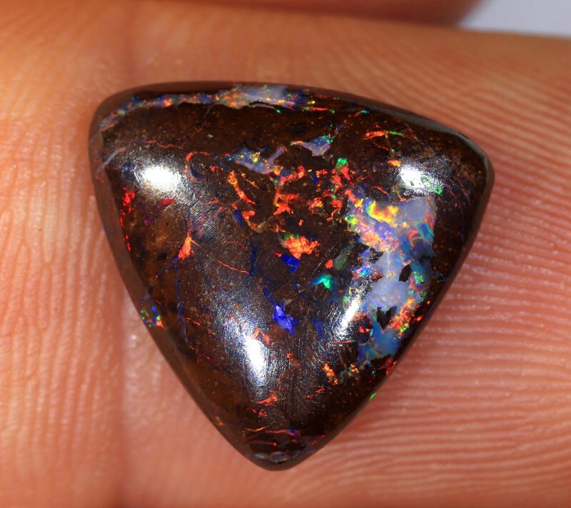 Opale Boulder d'Australie cabochon de collection matrix haut de gamme aux reflets intenses - 2