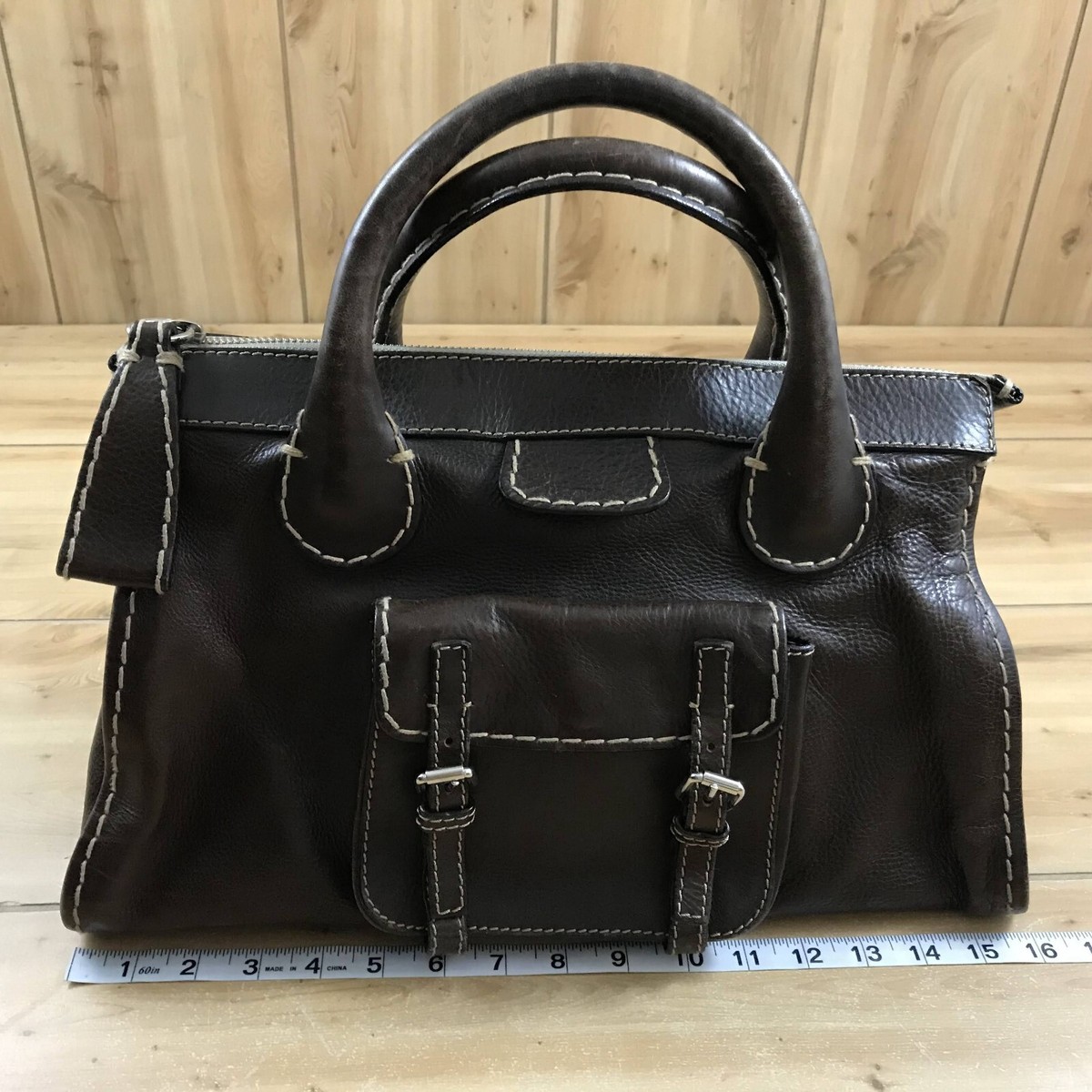 トートバッグ CHLOE Chocolate Leather Camera Bag Handbag s-l1200.jpg