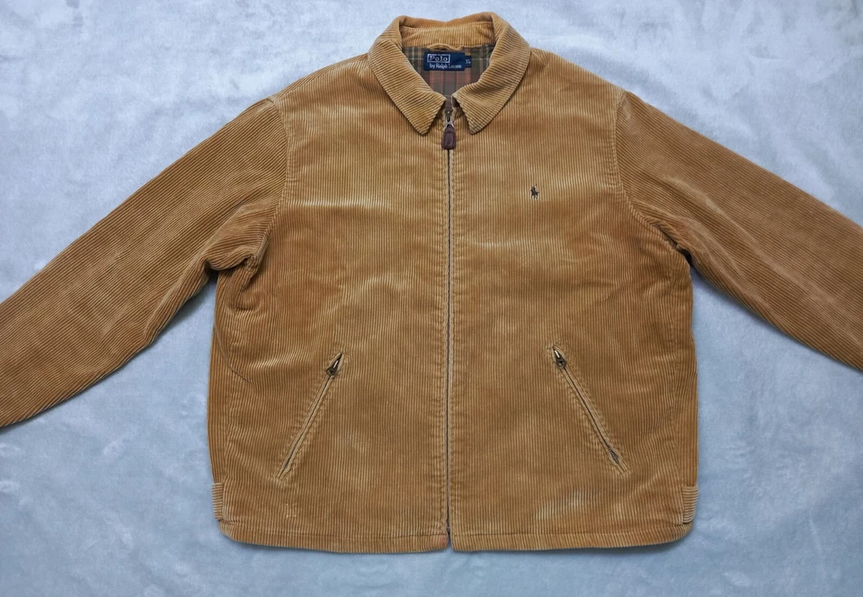 Chaqueta de bombardero de pana Polo Ralph Lauren de colección 100 % algodón para hombre forrada en camel talla XL Foto 4 de 4