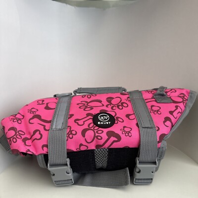 EMUST Dog Life Vests, Pet Flotation Vest High Visibility Jacket, Safety, Pink, M