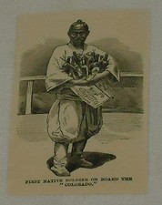 1885 magazine engraving ~ COREAN SOLDIER ON 'COLORAD', Korea