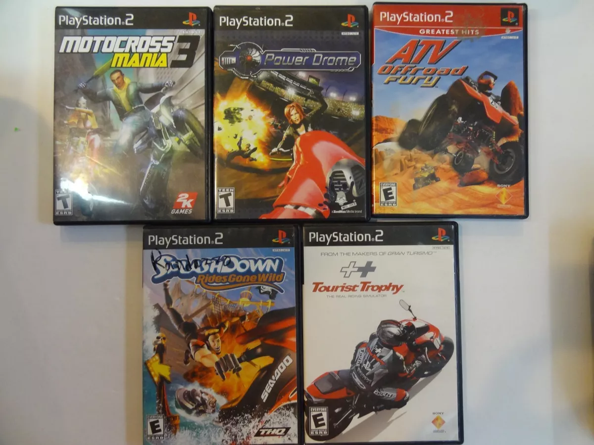 PS2 Lot of 5 Racing Games:: Moto Mania 3, Power Drome, ATV Fury, Splashdown  AD88